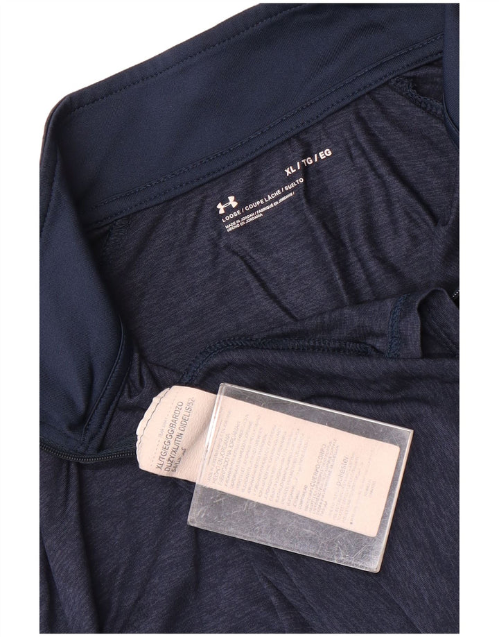 Under Armour Feminino Zip Neck Pulôver Treino Top Reino Unido 18 XL Azul Marinho