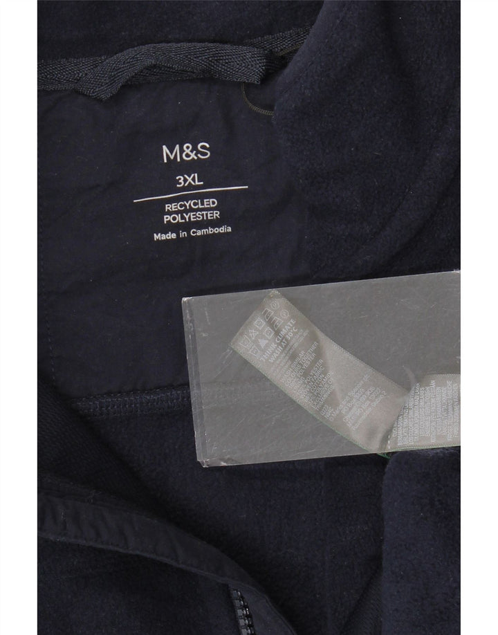 Jaqueta de lã masculina MARKS & SPENCER UK 46 3XL poliéster azul marinho