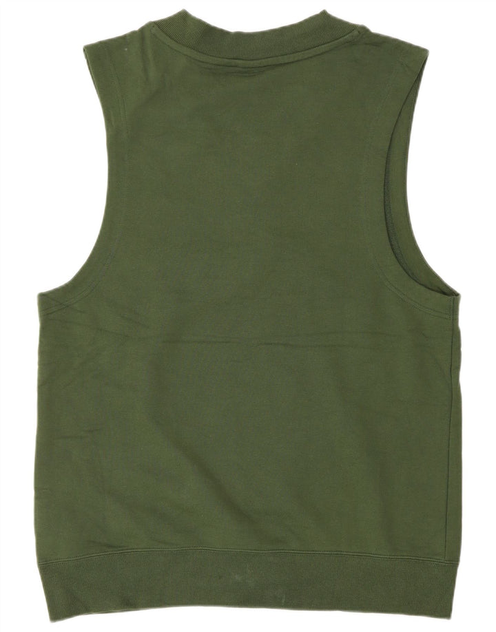 PUMA moletom masculino sem mangas jumper pequeno algodão verde
