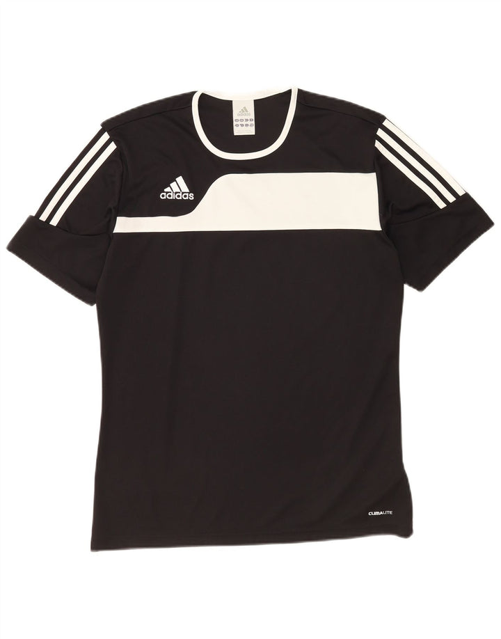 Adidas Mens Climalite Camiseta Top Pequeno Preto Colorblock Poliéster