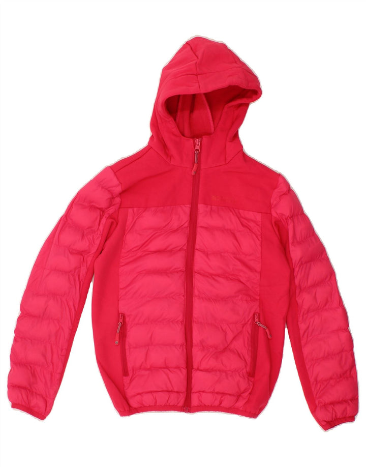 MOUNTAIN WAREHOUSE Girls Hooded Padded Jacket 9-10 Years Pink Colourblock Vintage Mountain Warehouse and Second-Hand Mountain Warehouse from Messina Hembry 