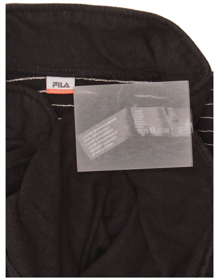Fila Womens Tracksuit Top Jacket UK 12 Médio Preto Listrado Algodão