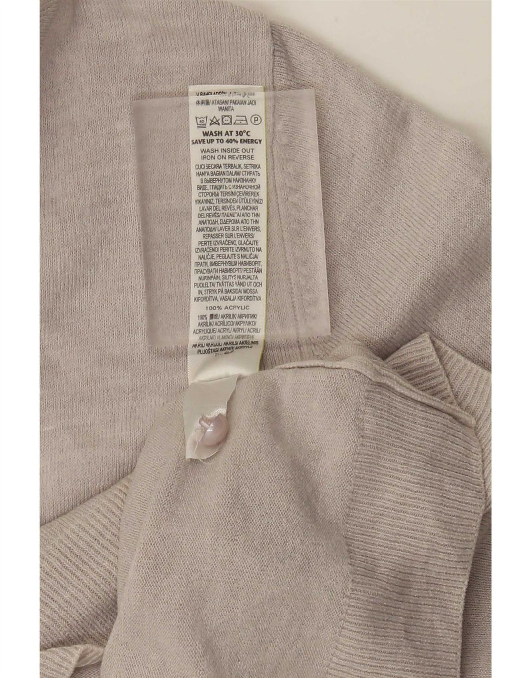 Suéter cardigã feminino Marks & Spencer Reino Unido 14 grande cinza acrílico