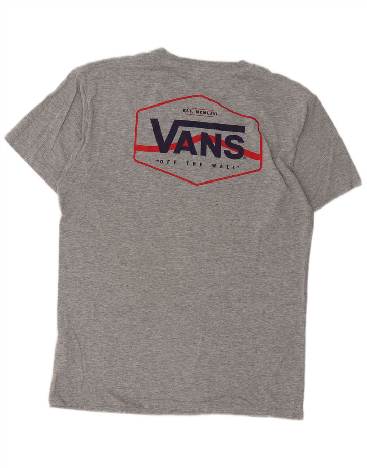 Camiseta masculina Vans Classic Fit Top cinza médio algodão manchado