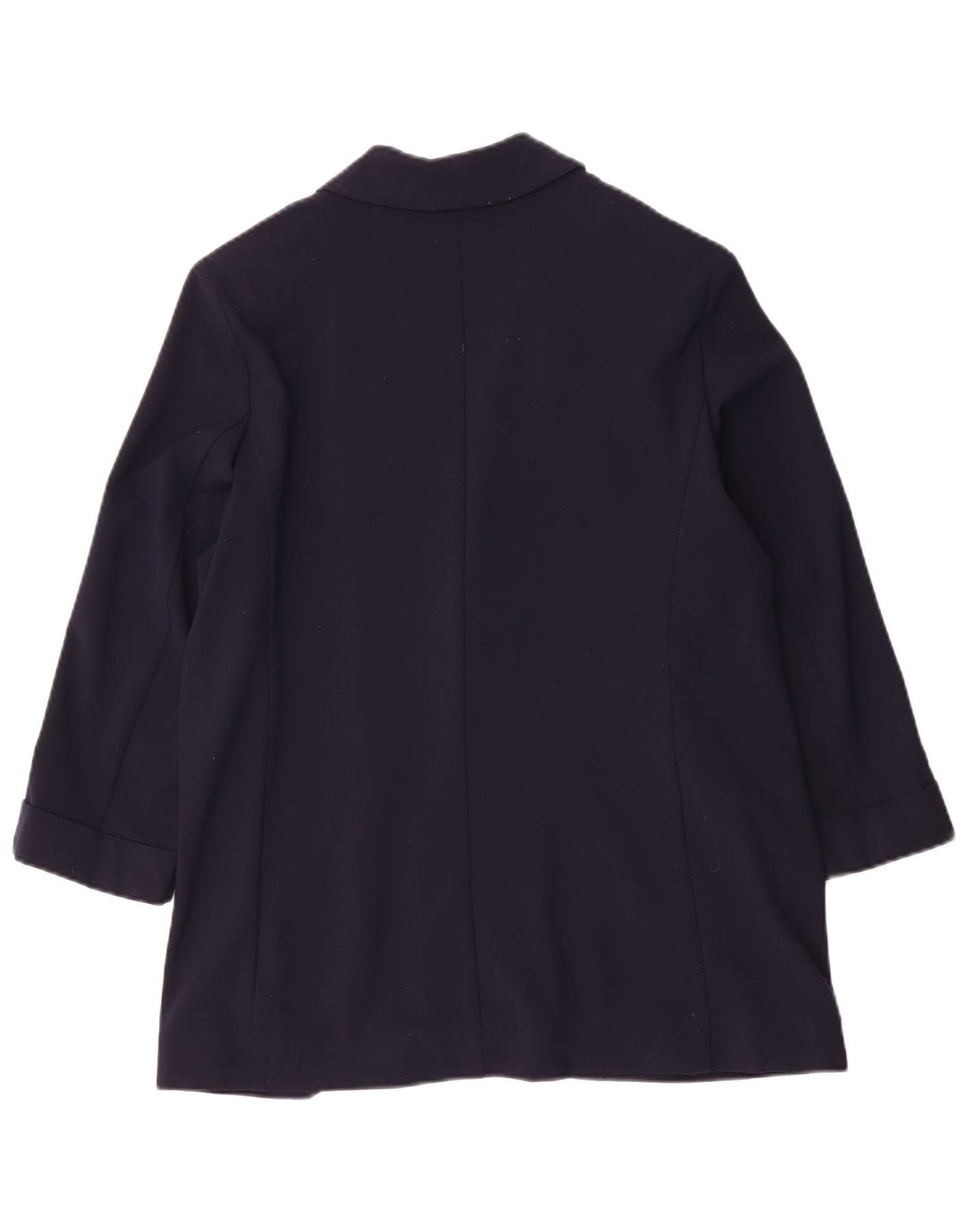 Jaqueta blazer feminina Marks & Spencer manga 3/4 aberta Reino Unido 14 médio azul marinho