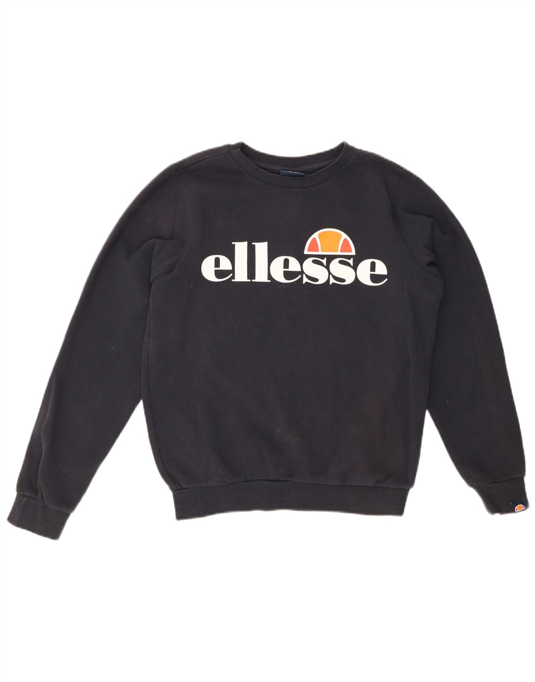 ELLESSE Suéter feminino cropped com estampa gráfica Reino Unido 10 pequeno algodão preto