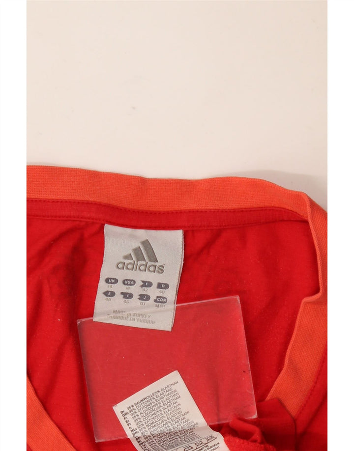 Adidas Womens Graphic Vest Top UK 14 Médio Algodão Vermelho