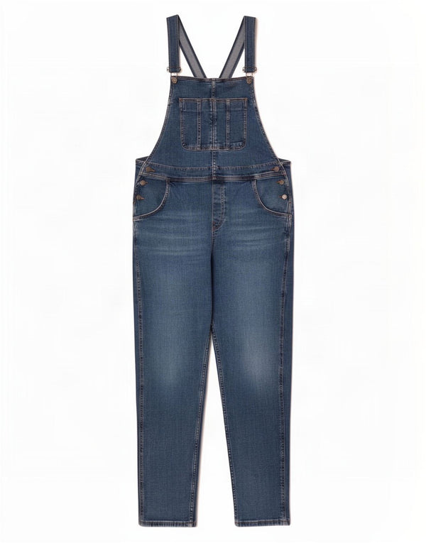 Fat Face Womens Lewis Dungarees Slim Jeans Reino Unido 16 Grande W36 L32 Azul Algodão