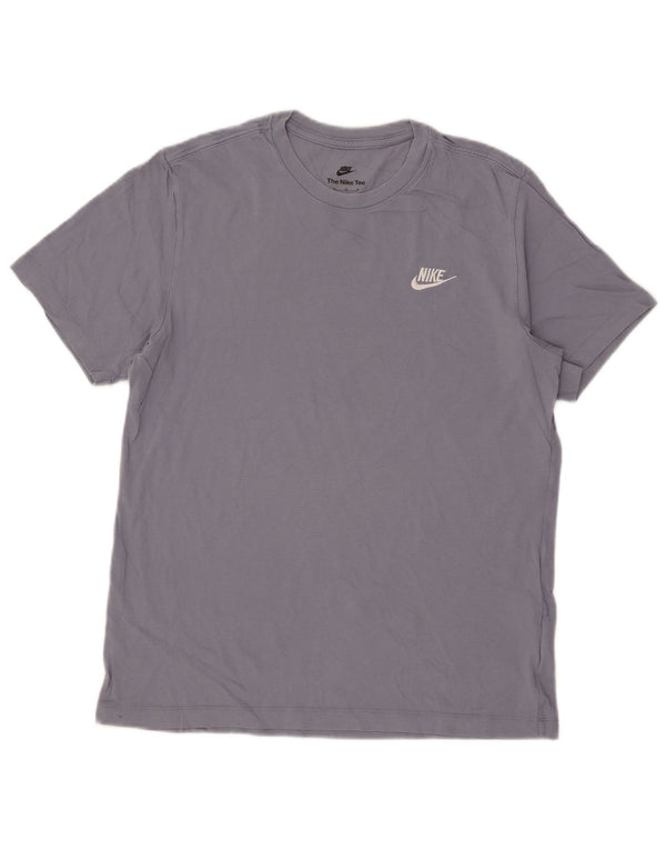 Nike Mens Camiseta Top Médio Algodão Azul