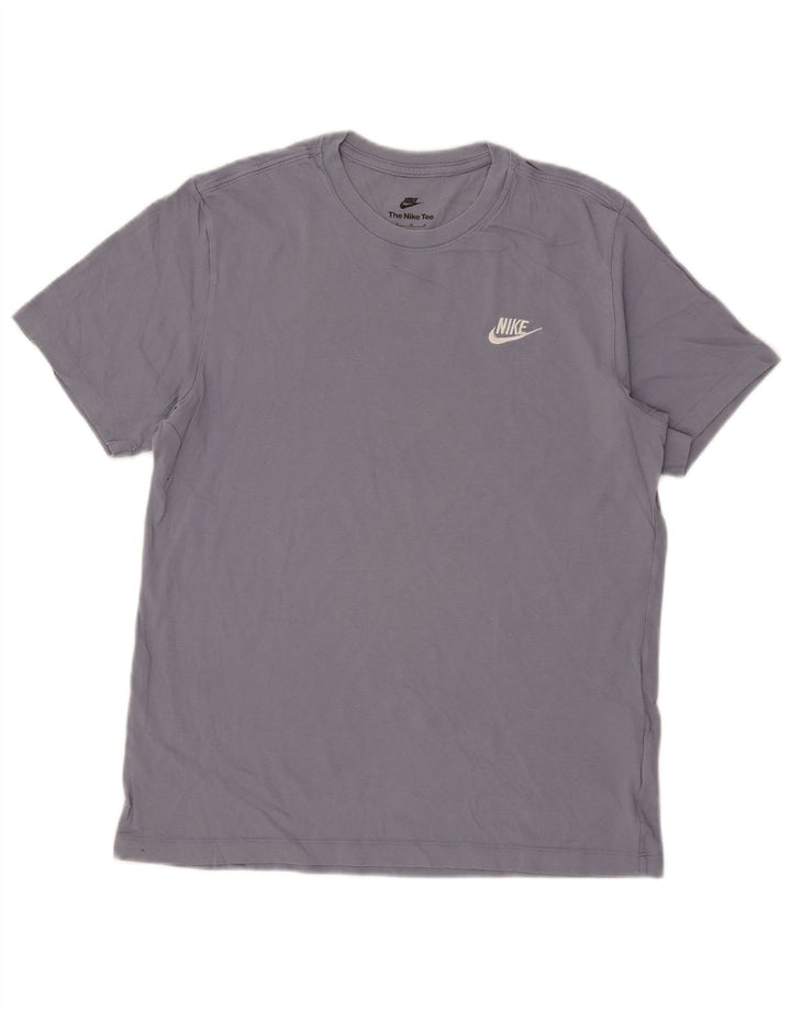 Nike Mens Camiseta Top Médio Algodão Azul
