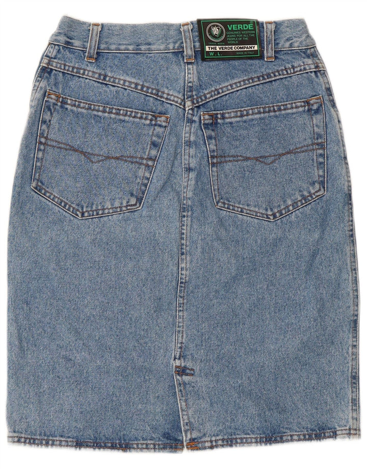 Saia jeans feminina verde W27 pequena azul