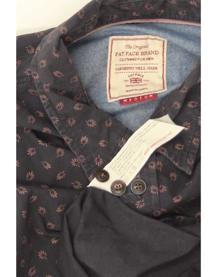 Camisa masculina Fat Face de algodão floral azul marinho médio