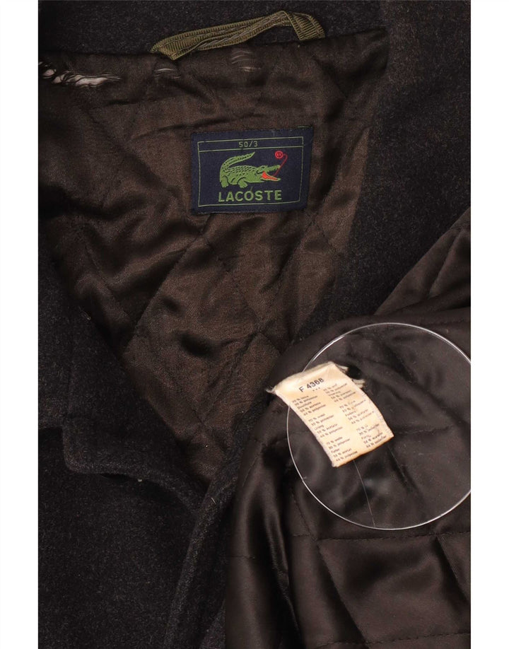 Sobretudo masculino Lacoste IT 50 grande lã preta