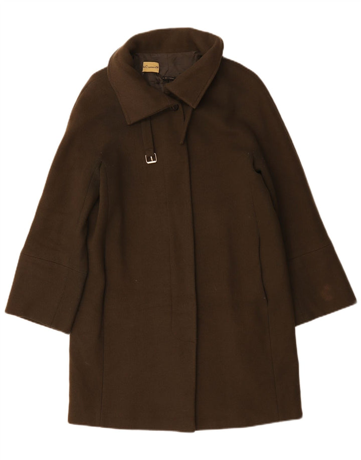 Sobretudo feminino grande Massimo Dutti Reino Unido 10 lã cáqui pequena