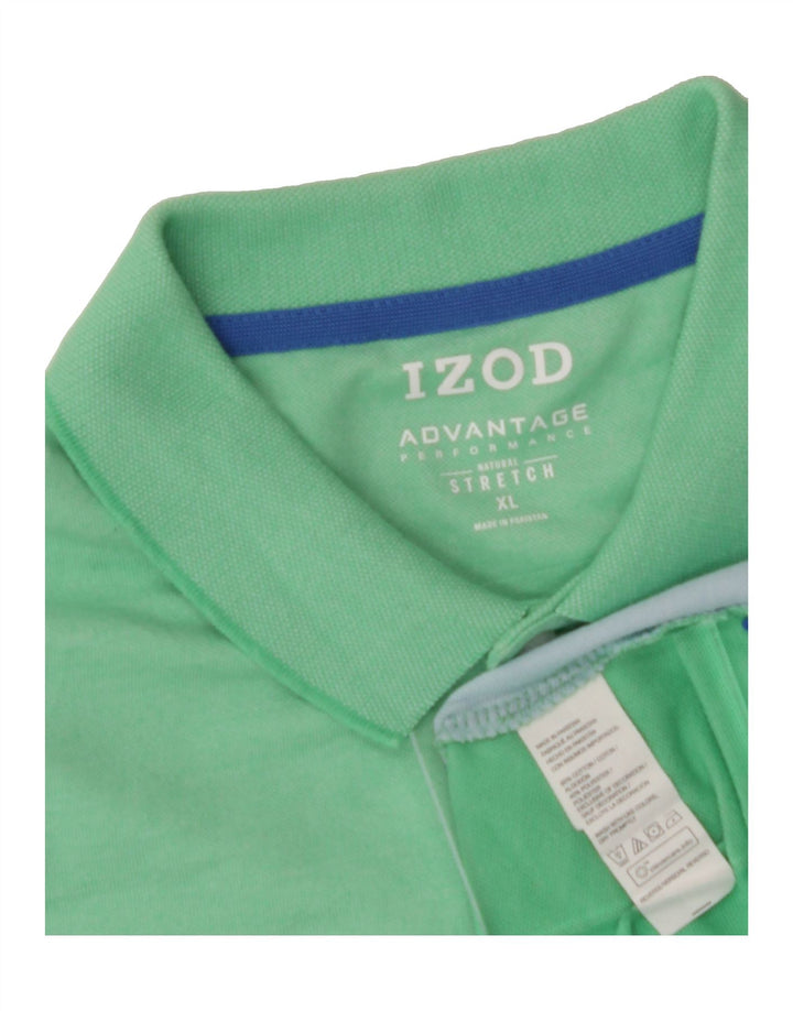 IZOD Mens Polo Shirt XL Green Colourblock Cotton Vintage Izod and Second-Hand Izod from Messina Hembry 