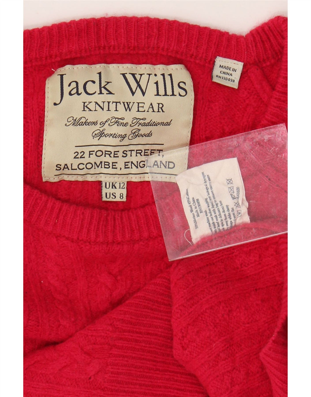 JACK WILLS Suéter feminino cropped com gola canoa Reino Unido 12 rosa médio
