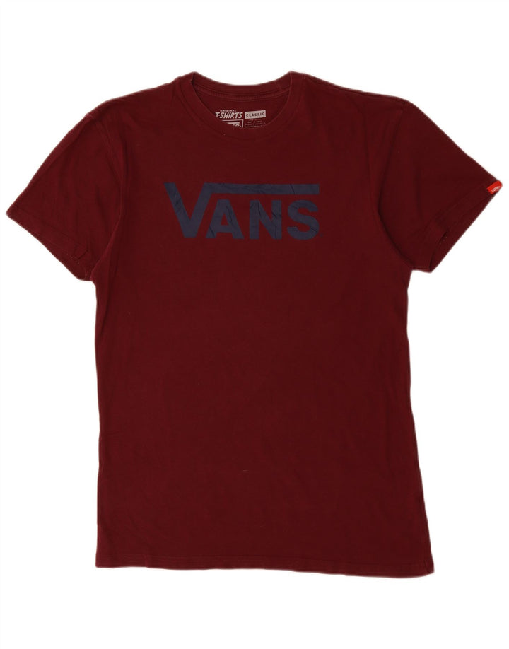 Camiseta VANS masculina gráfica Top médio algodão Borgonha