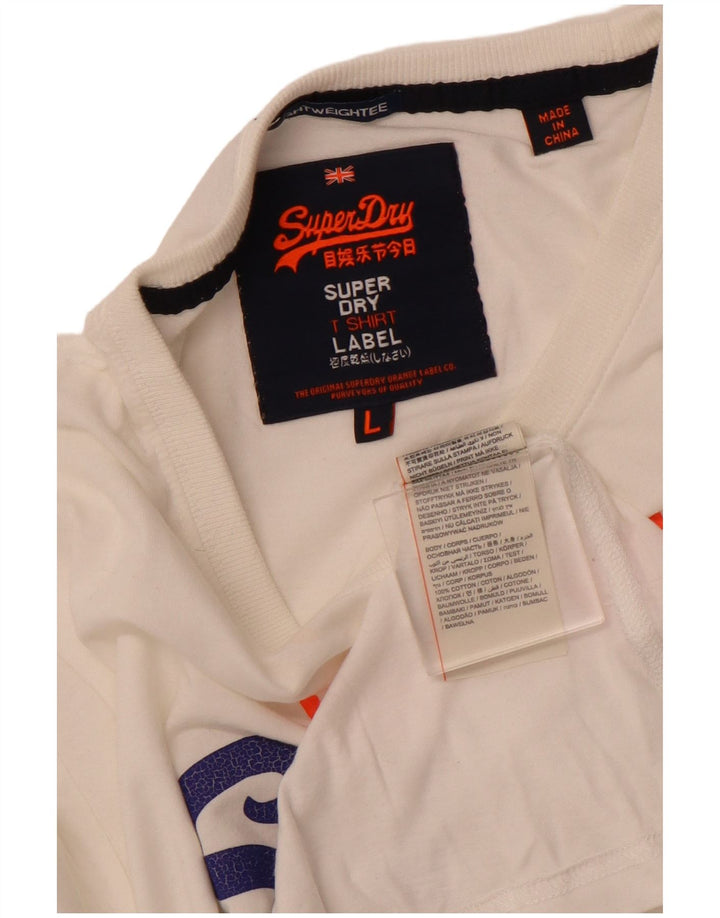 Camiseta masculina gráfica SUPERDRY grande algodão branco