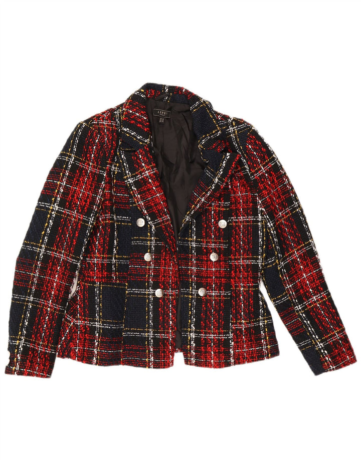 Blazer feminino Lipsy UK 16 grande poliéster xadrez vermelho