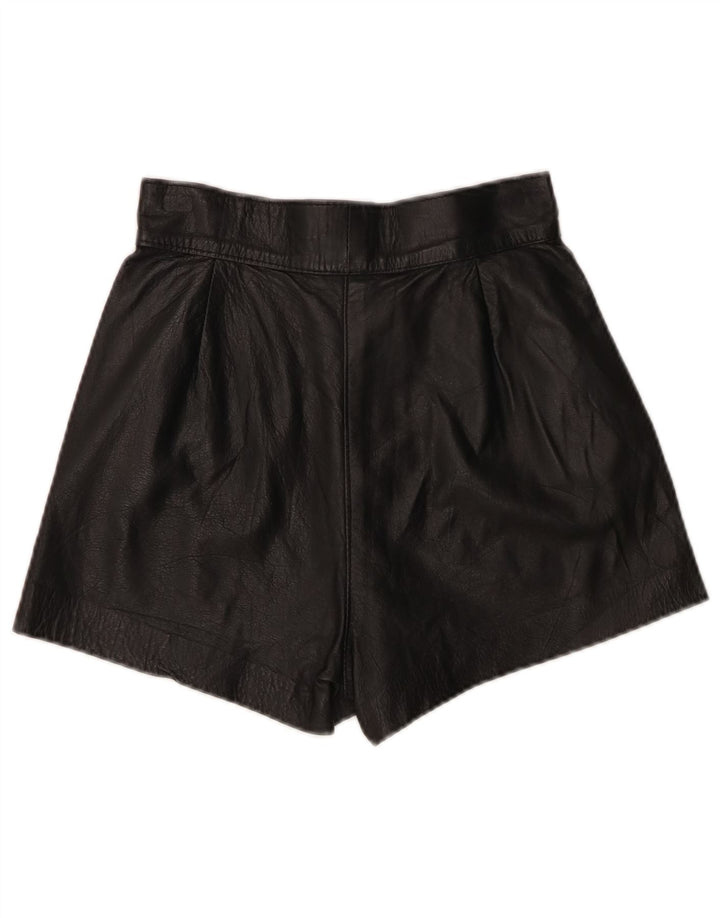 Shorts feminino de couro DALLAS pequeno W26 preto