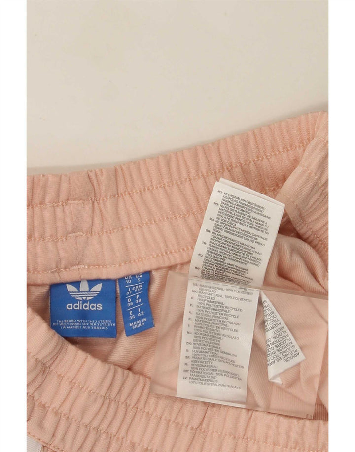 Shorts esportivos femininos Adidas UK 10 pequeno rosa poliéster