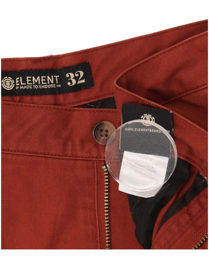 Element Mens Chino Shorts W32 Poliéster Marrom Médio