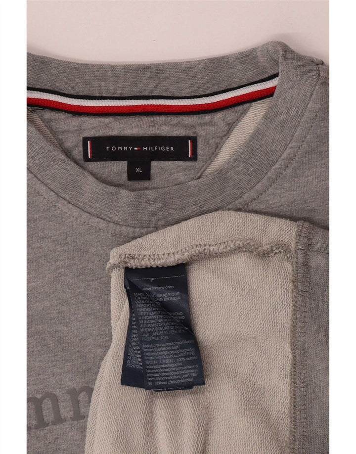 Tommy Hilfiger moletom gráfico masculino Jumper XL cinza algodão
