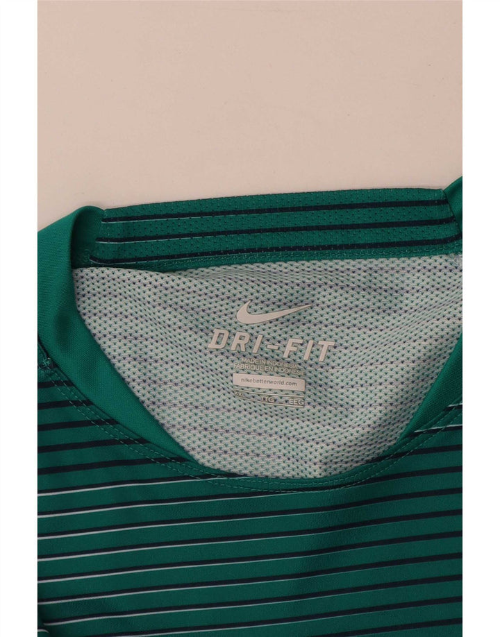 Camiseta masculina Nike Dri Fit Top 2XL poliéster listrado verde