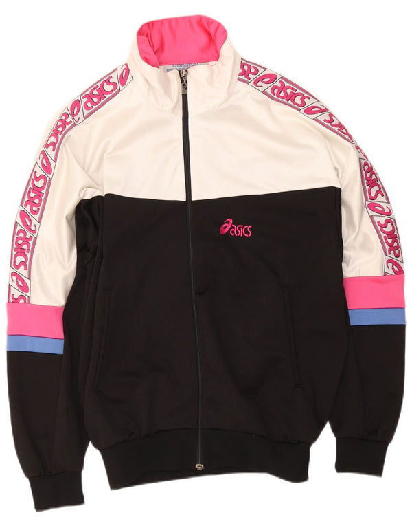 Jaqueta Asics Feminina Graphic Tracksuit UK 18 XL Preto Colorblock
