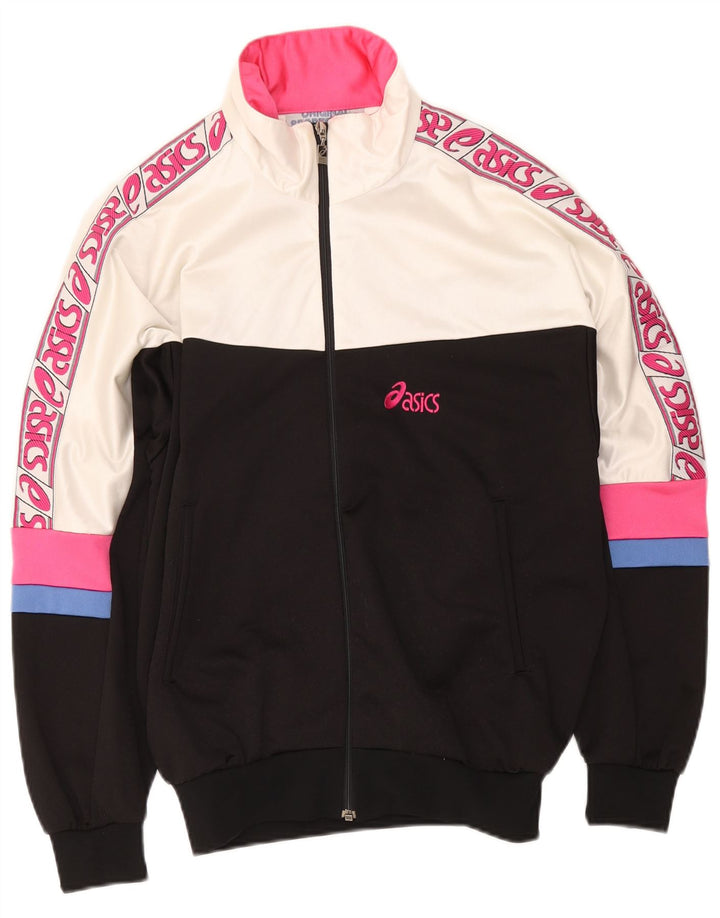 Jaqueta Asics Feminina Graphic Tracksuit UK 18 XL Preto Colorblock