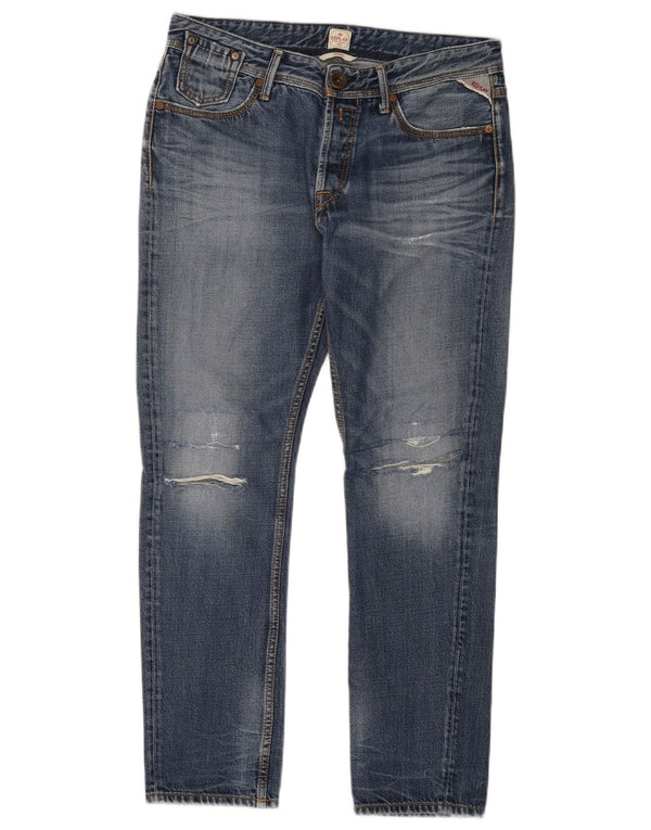 Replay Jeans skinny feminino desgastado W28 L27 algodão azul