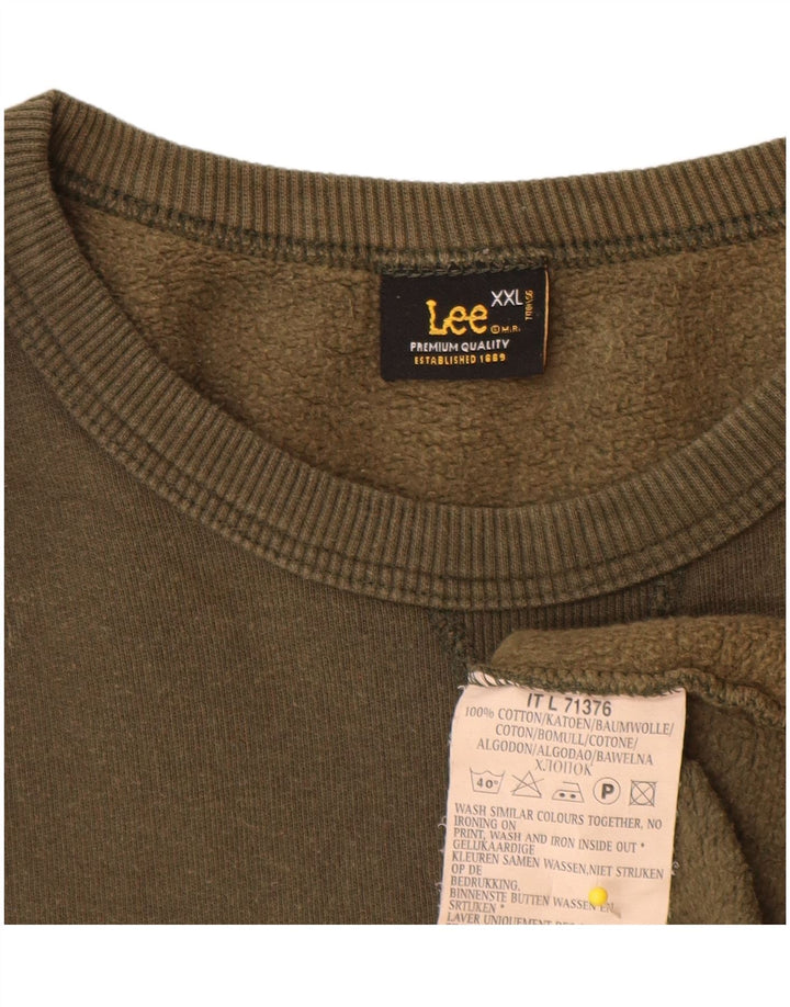 Lee moletom gráfico masculino jumper 2XL algodão cáqui