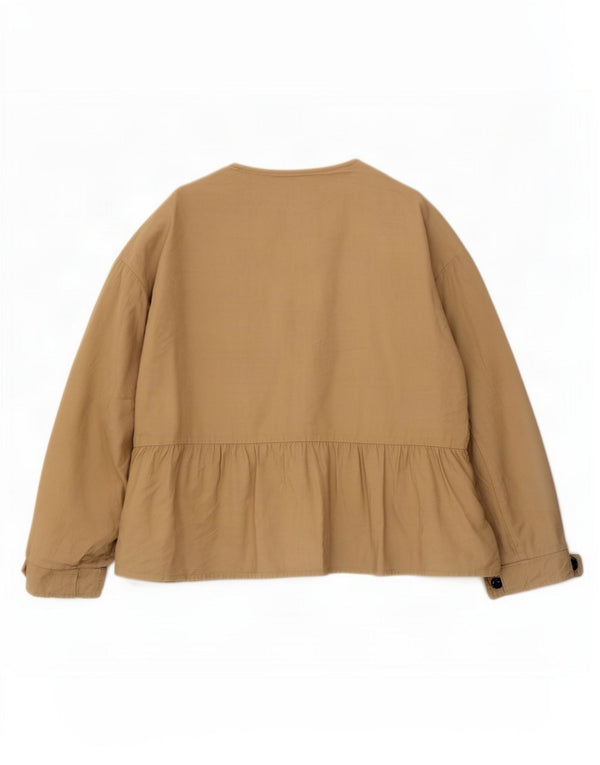 Jaqueta utilitária feminina Zara UK 16 grande viscose bege