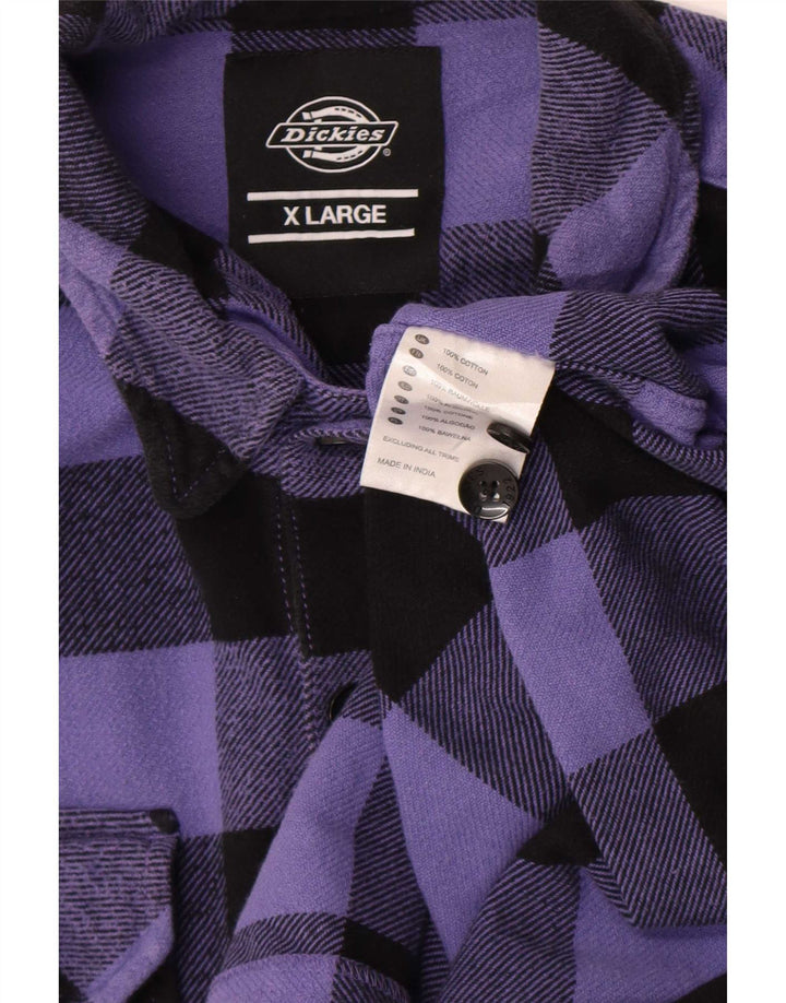 Camisa masculina de flanela Dickies XL roxo xadrez algodão