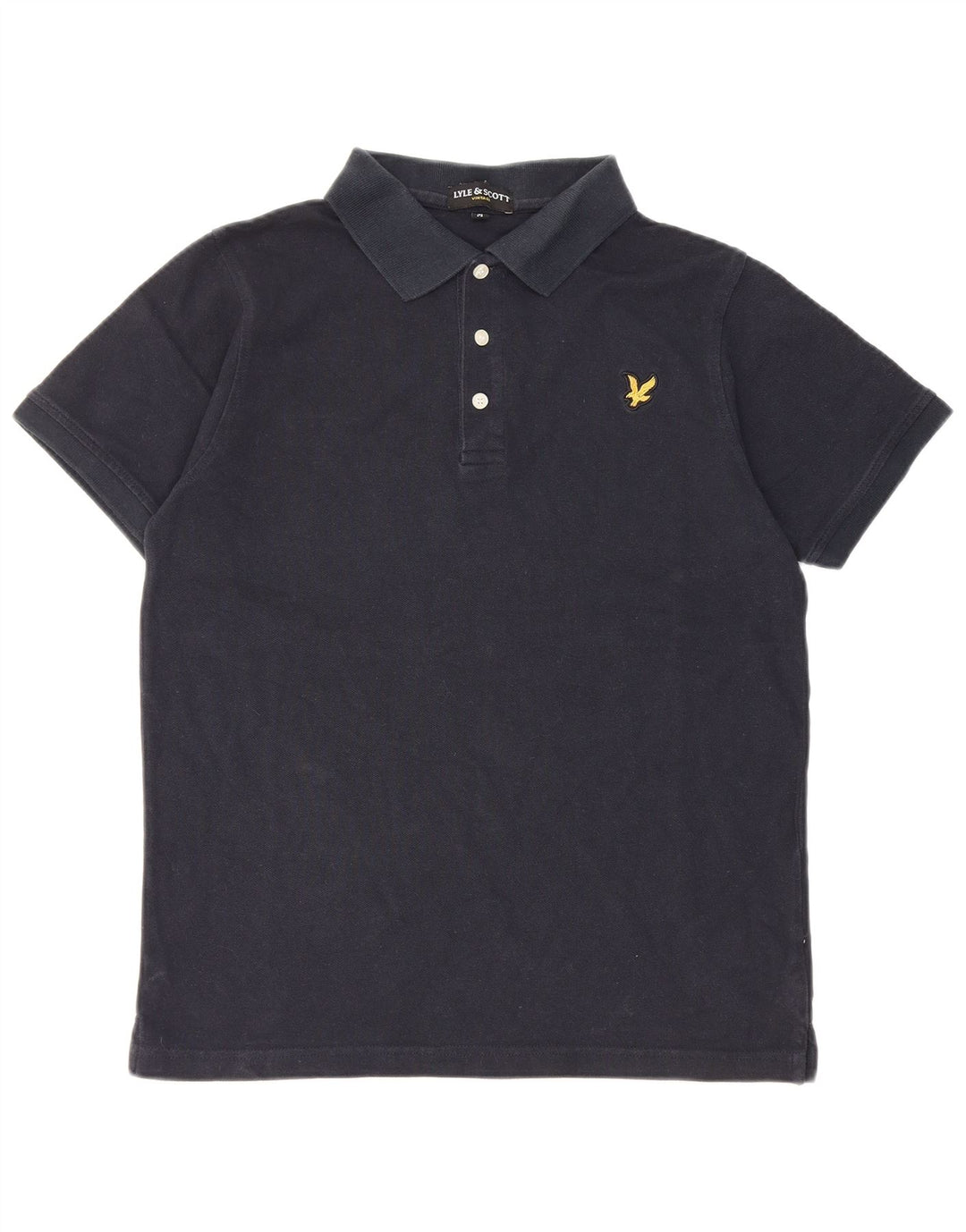 Camisa polo masculina Lyle & Scott de algodão azul marinho médio
