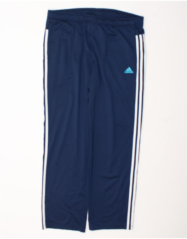 Calça de treino masculina Adidas grande poliéster azul marinho