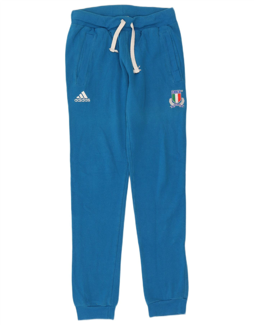 Adidas Mens Treino Calças Joggers Pequeno Azul Algodão