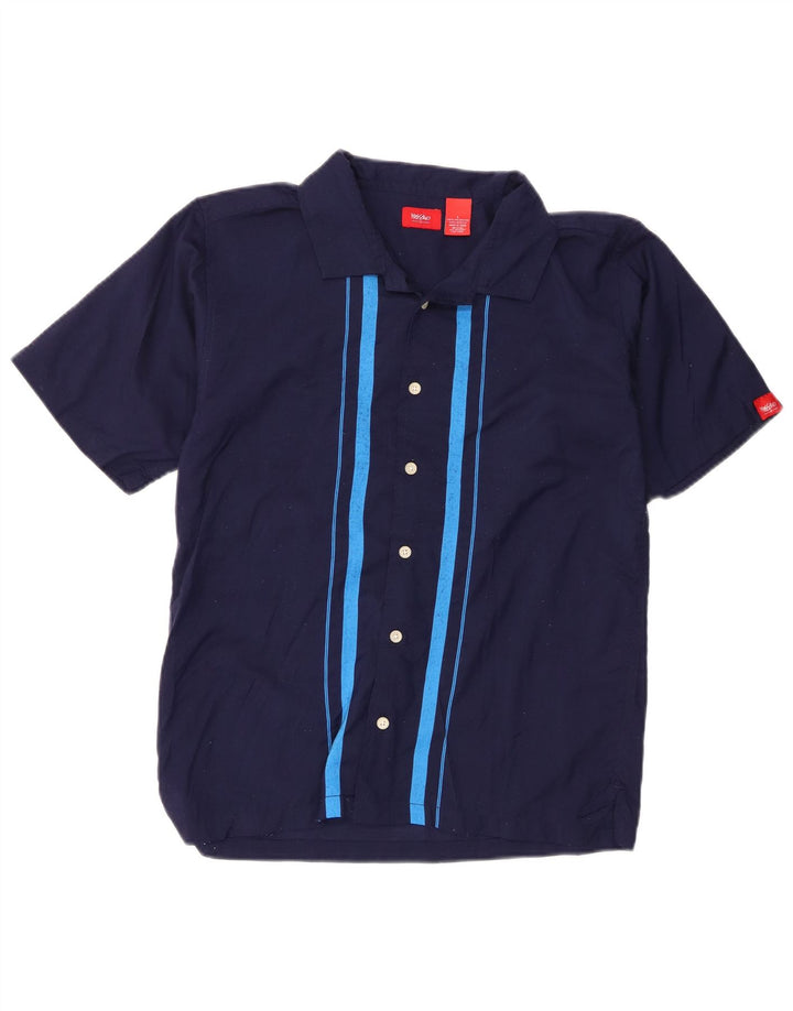 Camisa Mossimo Menino Manga Curta 14-15 Anos Grande Azul Marinho Listrado