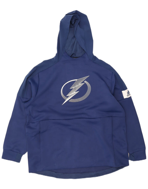 Adidas Mens Tampa Bay Lightning Graphic Hoodie Jumper 2XL Azul Marinho