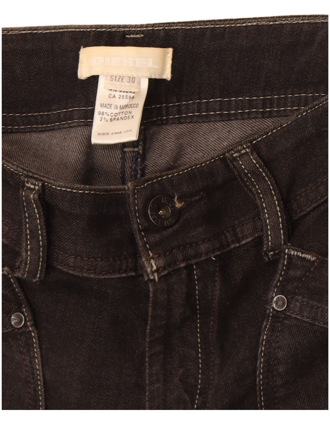 Bermuda jeans feminina diesel W30 algodão marrom médio