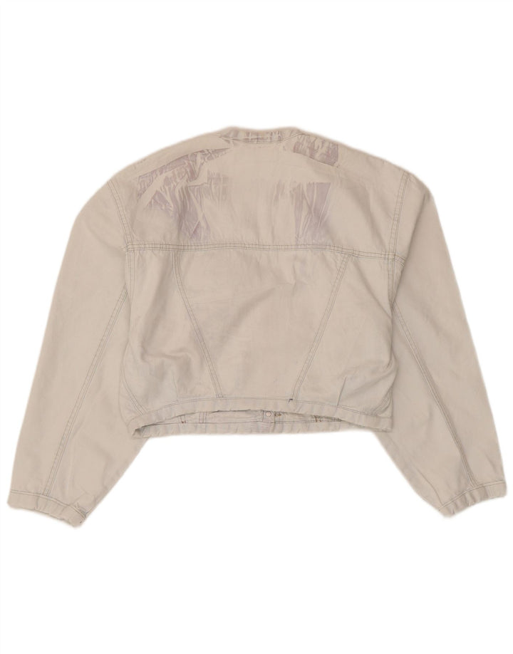 Jaqueta jeans feminina Kenny S Crop Oversized Reino Unido 10 algodão branco pequeno