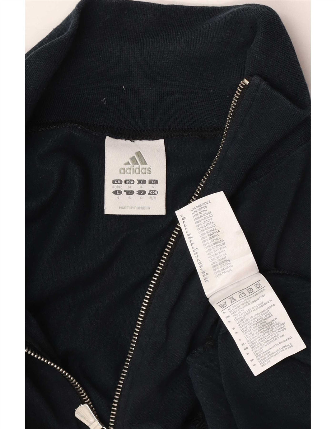 Adidas Mens Tracksuit Top Jacket UK 40/42 Médio Azul Marinho Algodão