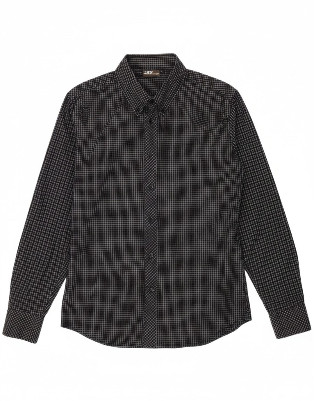Camisa masculina LEE grande de algodão xadrez preto