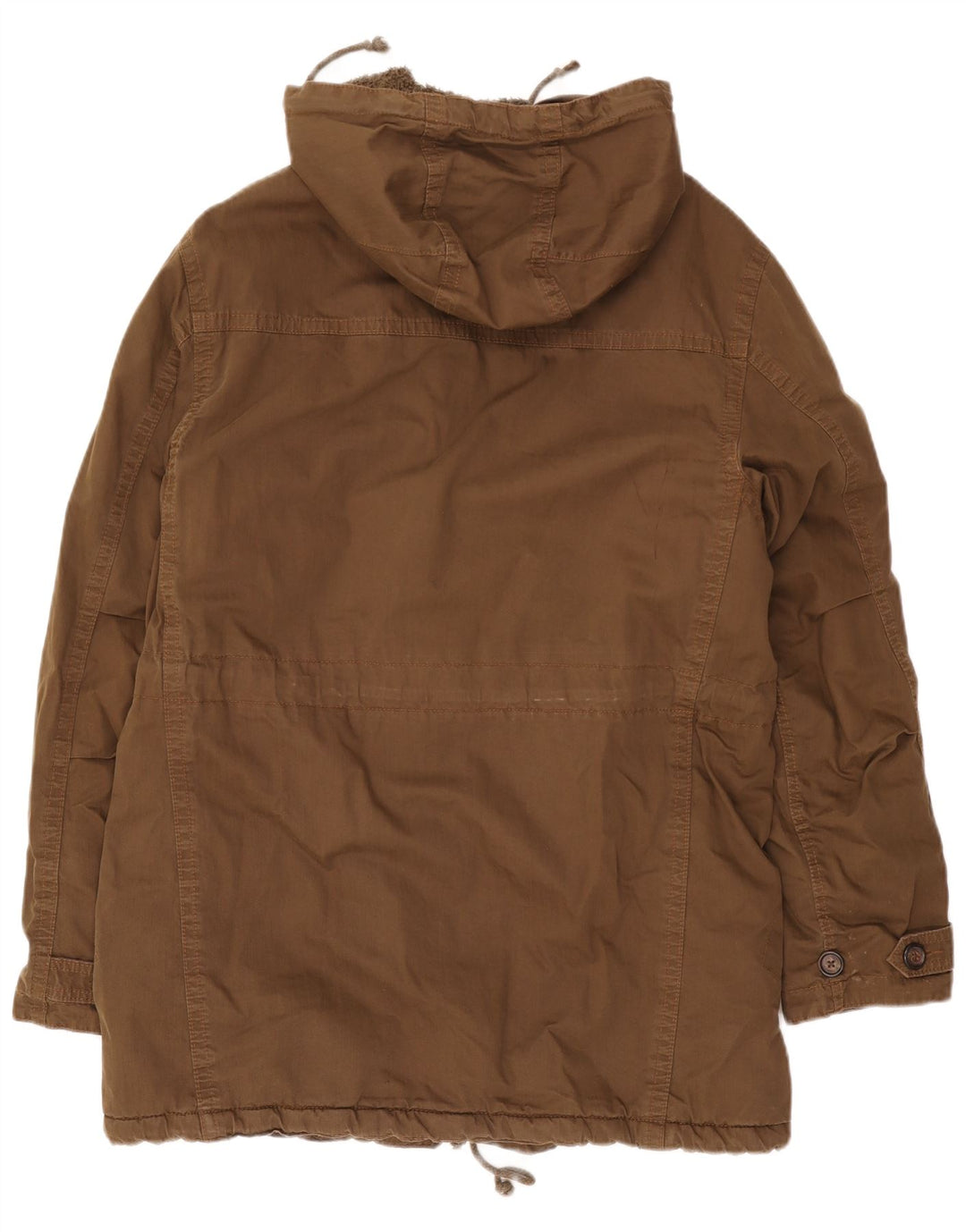 Jaqueta Parka masculina com capuz Tommy Hilfiger Reino Unido 38 algodão marrom médio