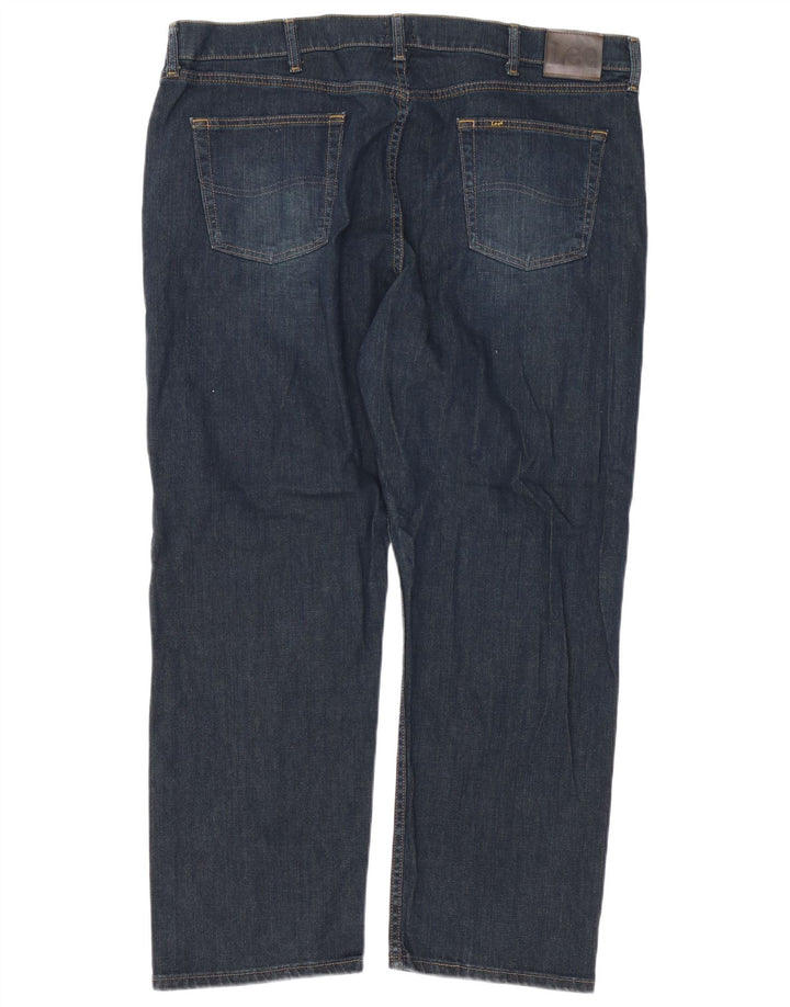 Lee Mens Regular Fit Straight Jeans W42 L29 Azul Marinho Algodão