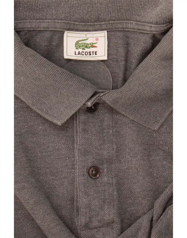 Camisa polo masculina Lacoste tamanho 7 2XL cinza