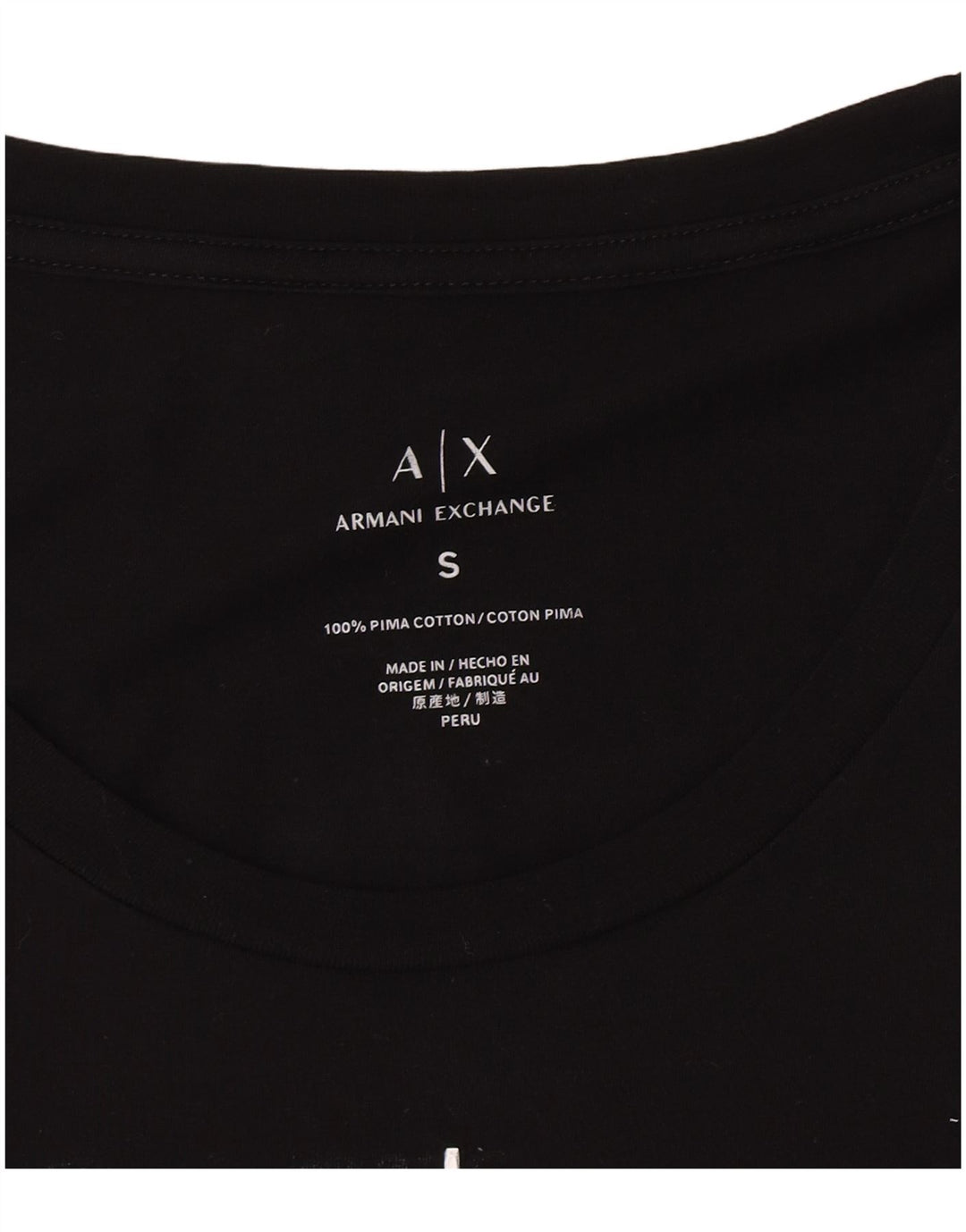 Top gráfico feminino Armani Exchange UK 8 pequeno logotipo preto