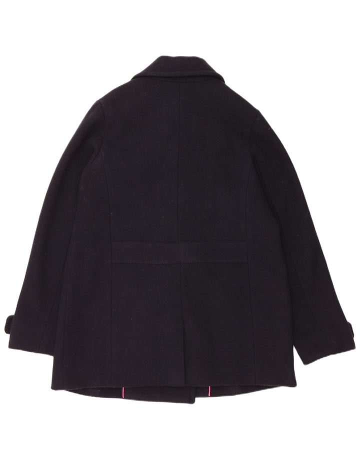 Crew Clothing Womens Pea Coat Reino Unido 14 Lã Azul Marinho Médio