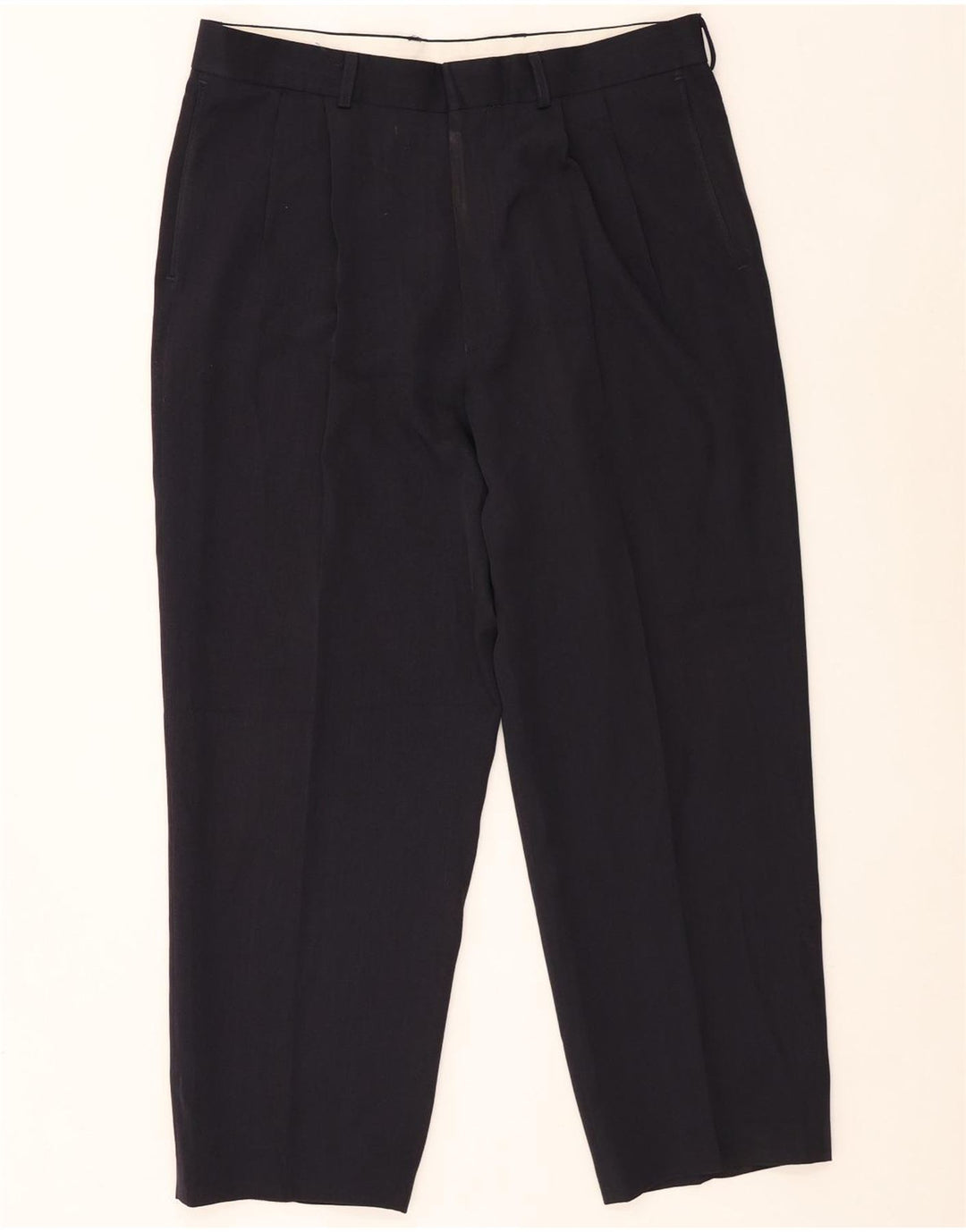 Calça masculina Marks & Spencer Pegged Suit W34 L26 Azul Marinho Poliéster