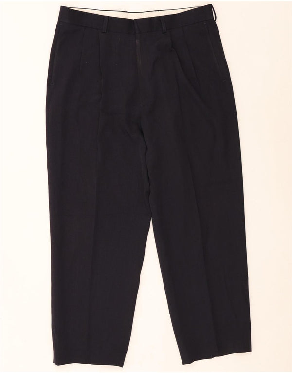 Calça masculina Marks & Spencer Pegged Suit W34 L26 Azul Marinho Poliéster